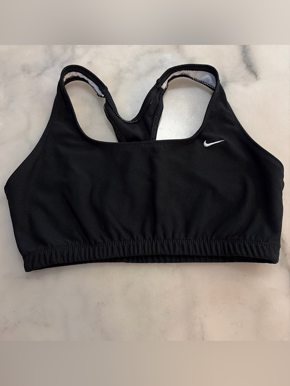 Nike Black Racerback Compression Sports Bra with Swoosh